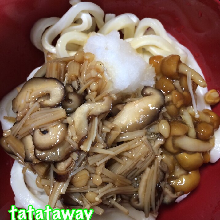 おろしきのこの冷やしうどん